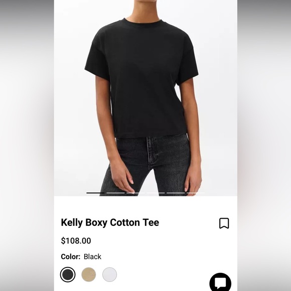 rag & bone Black Kelly Boxy Cotton Tee - Picture 6 of 6